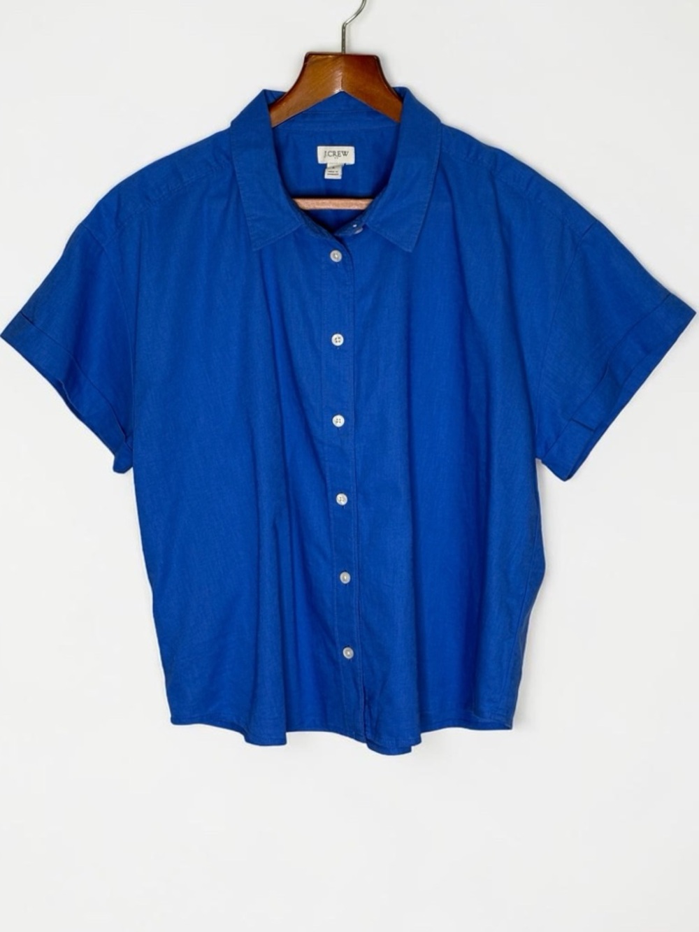 J. Crew Royal Blue Short Sleeve Button-Down Shirt